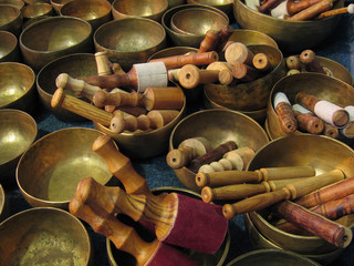 tibetan bowls with sticks
