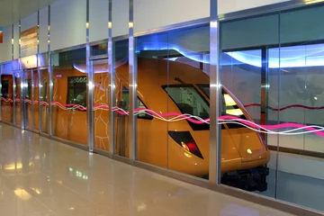 Crédence de cuisine en verre imprimé Singapour station de monorail