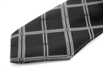 black and grey business tie on white background