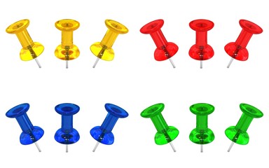 colored transparent pushpins