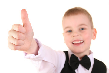child giving ok gesture