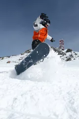 Photo sur Plexiglas Sports dhiver snowboarder in motion