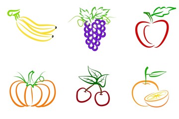 fruit line art