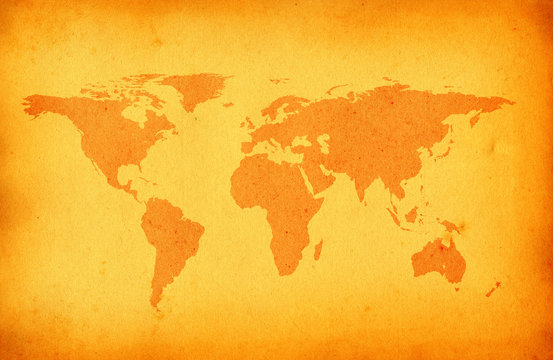 Fototapeta old stained world map