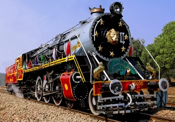 Foto op Canvas india: old steam train © TMAX