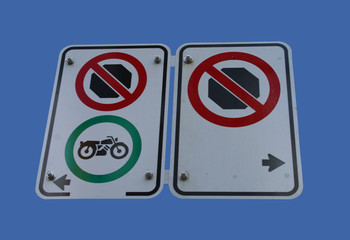 no stopping sign motorbikes allowed