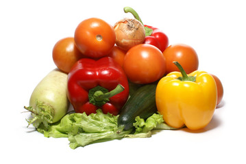 Fototapeta na wymiar fresh tasty vegetables isolated on white