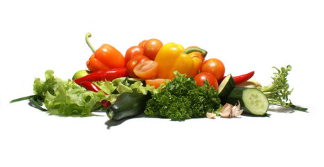 fresh tasty vegetables isolated on white