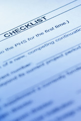 Fototapeta premium checklist of the public health service