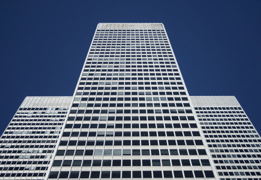 symmetrical white office building