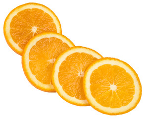 quatre tranches d& 39 orange en diagonale