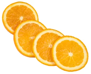 Cercles muraux Tranches de fruits quatre tranches d& 39 orange en diagonale