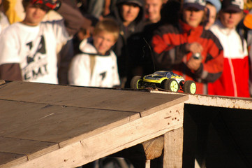 photo - rc car preparing to jump