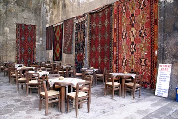 Zelfklevend Fotobehang Turkije cafe in medresse