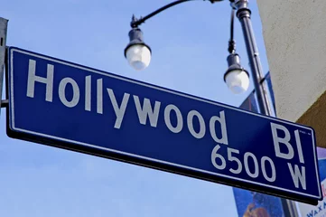 Deurstickers hollywood bl street sign © Byron Moore