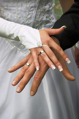 wedding rings on fingers