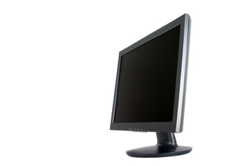 wide screen computer monitor at angle