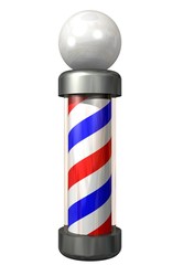 barber pole on white