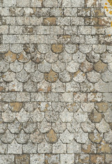 old slate roof close up.