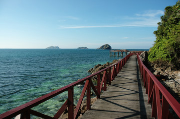wooden bridge at sea site
