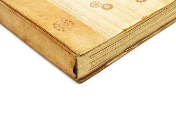 corner of the vintage album (isolated on white)