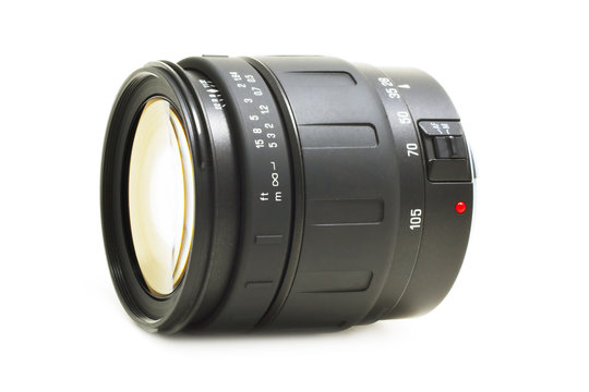 optic lens for dslr camera (isolated on white)
