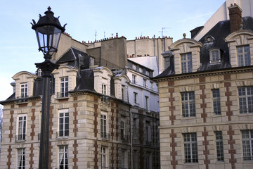 Fototapeta na wymiar parisian buildings near the ile st louis