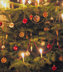 candle lit christmas tree