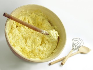 cheese-mass for cheese-cake in a vase