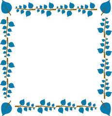 square blue leaf frame