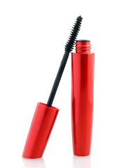 black mascara in red tube