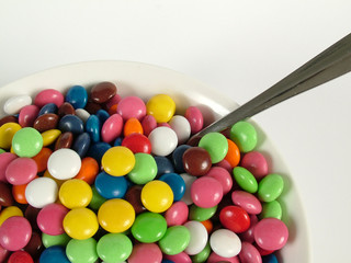 colored candy breakfast