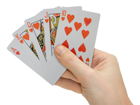hand with playing cards