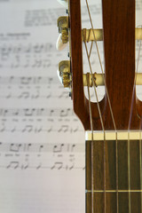 guitar head and music
