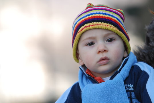 cute baby face closeup