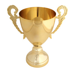 golden trophy isolated with path