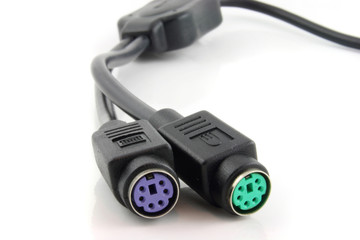 computer connection cables  - focus on the front connectors