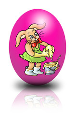 bedrucktes ei in pink