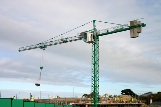 Moving Crane At A Building Site