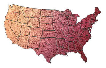 map of the untied states textured purple