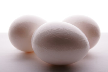 three white eggs.