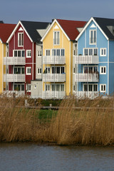 colorful houses beside a river 2 (swedish style)