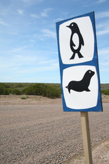 paneau de signalisation, patagonie © Matthieu Nicou