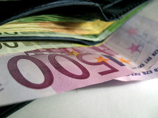 Obraz premium 500 euro in a wallet.