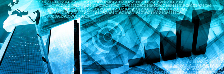 business header template blue graph