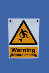 beware of step sign