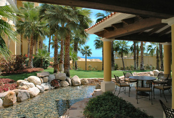 Fototapeta premium peaceful garden in cabo san lucas, mexico