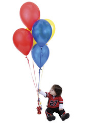 child with balloons