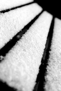 snowy bench