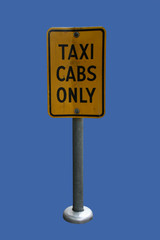 taxi cabs only sign